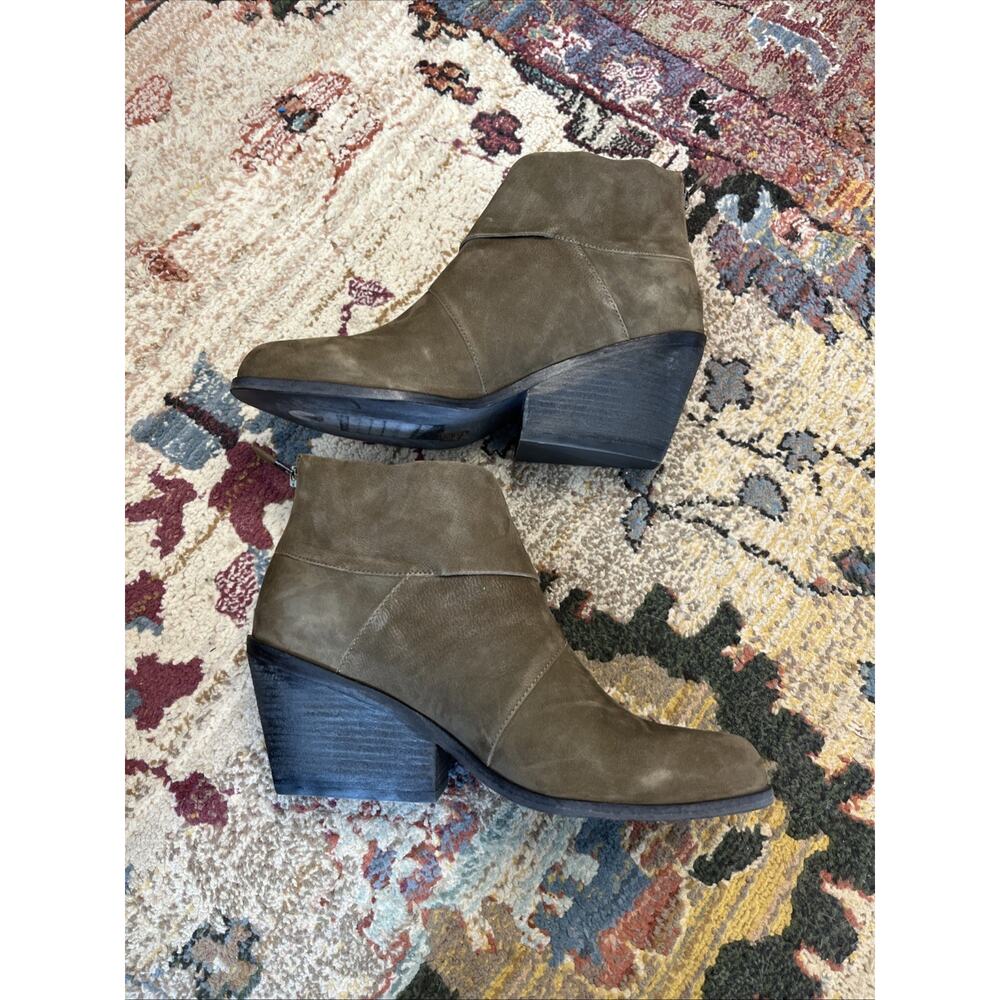 Eileen Fisher 9 Brown Billie Tag Leather Back Zip Block Heel Booties Boots $198 - Picture 8 of 12